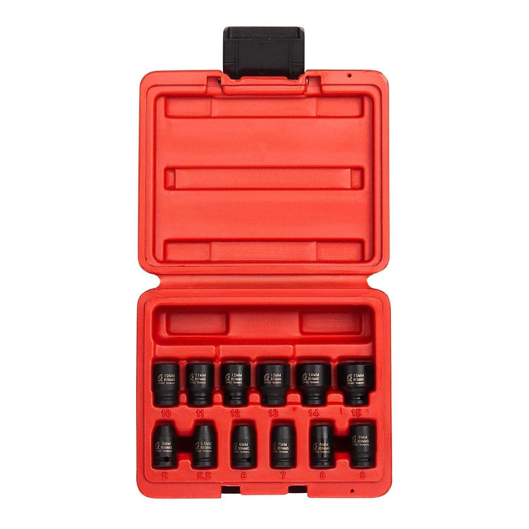 Sunex Tools 1/4in. Drive Metric 6-Point Standard Magnetic 12-Piece Impact Socket Set, Model# 1822